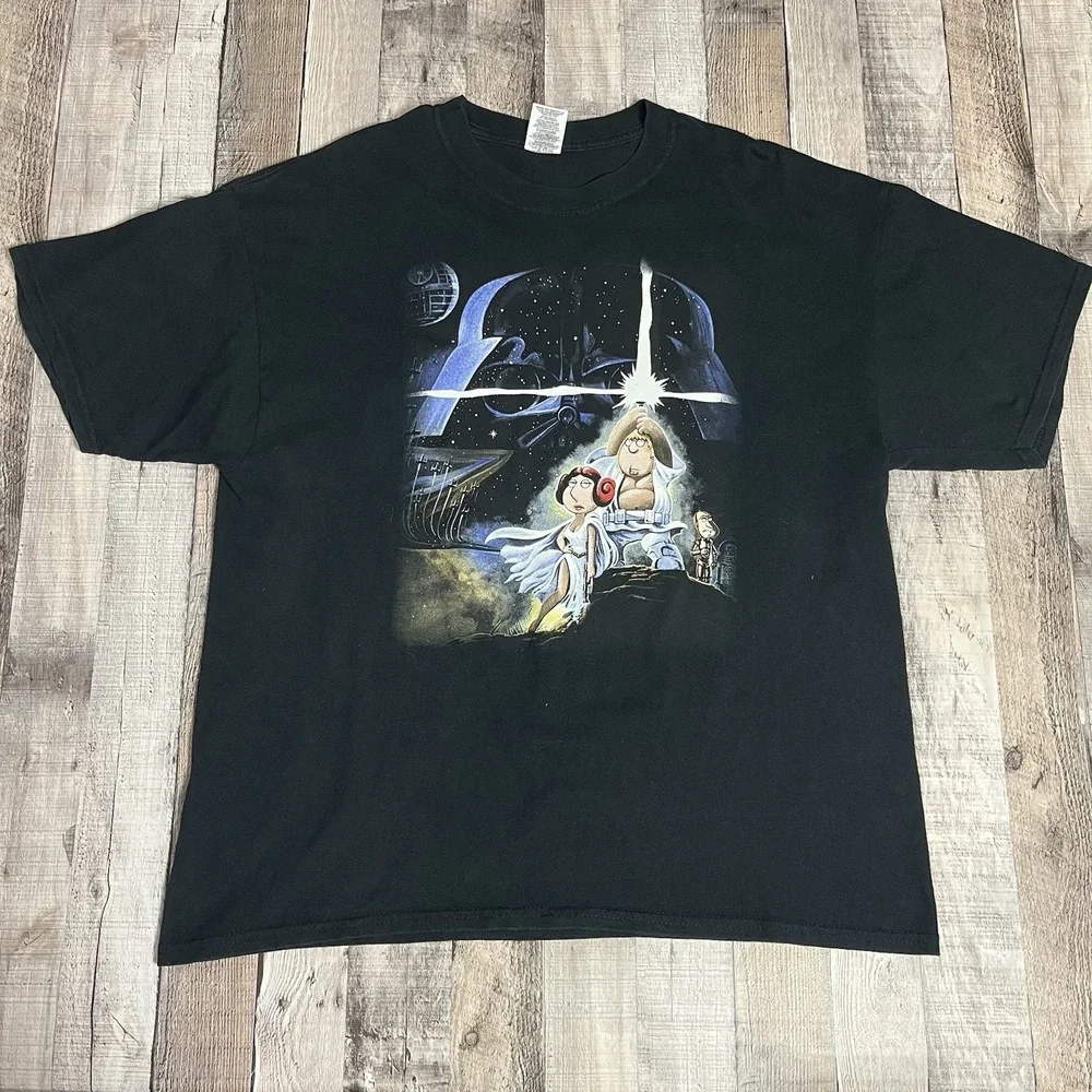 Family Guy Shirt Adult XL Black Star Wars Collaboration Seth MacFarlane 2007